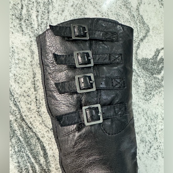 Steve Madden Knee High Black Leather Riding Boots Women's Size 8.5 - Picture 6 of 11